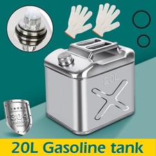 20L Jerry Can Polished Stainless Steel Fuel Petrol Diesel Oil Water Container UK