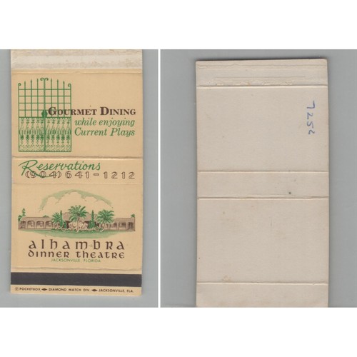 Matchbox cover alhambra dinner - matchbox,