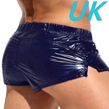 UK Mens Shiny Glossy Boxer Shorts Elastic Waist Hot-Pants Underwear Swimwear 