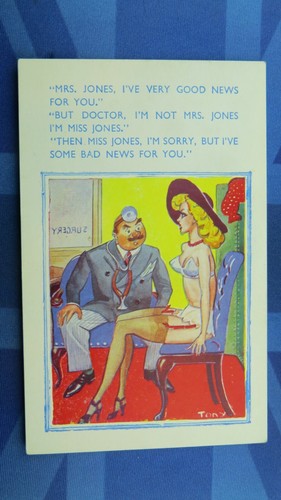 Saucy comic postcard 1940s - comic,