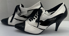 Pleaser Gangster Lady Costume Heels Black & White Size 6.5 - Halloween
