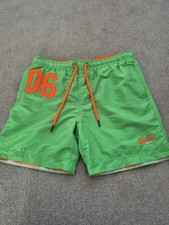 SUPERDRY Premium Swim Shorts Green Large  Mens Lined Good Used Condition