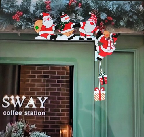 1pc wooden santa claus door - wooden,