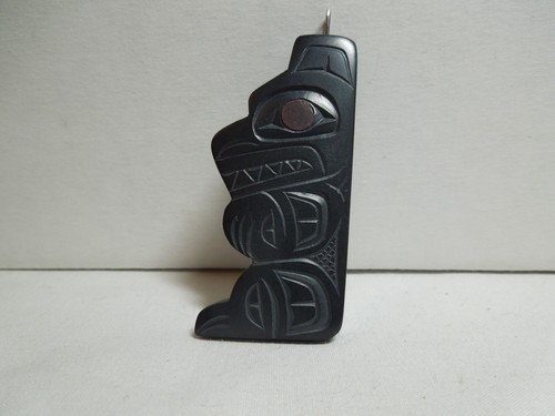 Argillite bear pendant glen - pendant,
