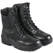 Nitehawk Army/Military Patrol Black Leather Combat Boots Outdoor Cadet Security