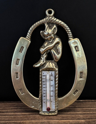 Vintage brass pixie - brass, horseshoe