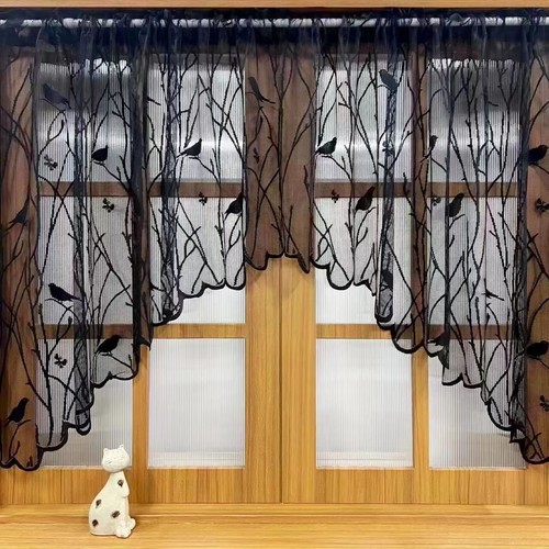 Lace curtain valance bird - lace,