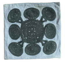 West Elm Gray embroidered