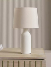 Argos Home Rica Ceramic Table Lamp White 33cm With In-Line Switch 6W BASE BROKEN