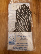 NEW ZEBRA BLACK & WHITE RIDING GLOVES SSG ALL WEATHER CHILDS UNIVERSAL LADIES XS