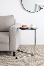 Table Coffee decor Black Glass Side End Laptop-Vito Round BLACK-GT08B