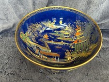 Carlton Ware Large 23cm 9" (GOOD CONDITION) Blue Chinoiserie Mikado Pattern Bowl