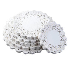 250 Pack Round Paper Doilies White Lace Paper Doyleys Party Wedding Tableware