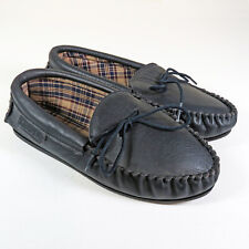 Womens Draper Navy Leather Moccasin Slippers Size UK 4 (EU 37) RRP: £60