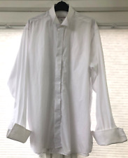 White Dinner Shirt, Dress Tuxedo Wings &Double Cuff, 16/41, Actual Chest 51"
