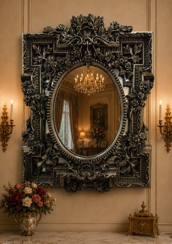 Large gold wall mirror - gold,