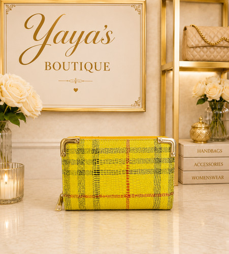 Yellow tartan check medium - tartan,