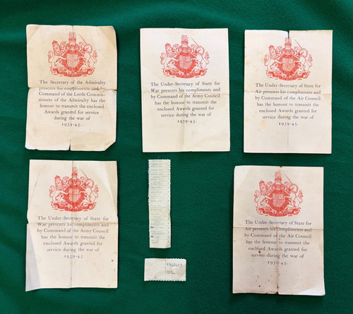 Ww2 british medal certificates - ww2,