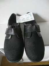 DB EASY B FIRECREST BLACK PATTERNED LEATHER&MESH STRETCH FIT SHOES UK 6  4E BNWT