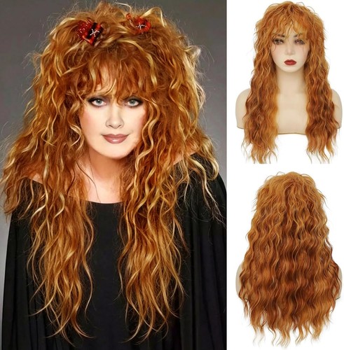 Ginger long curly mullet - long,