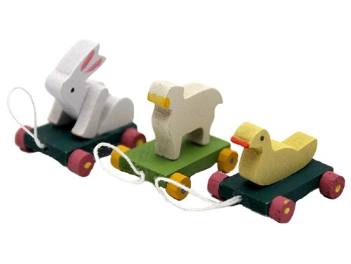 Dolls house animal pull toys - dolls,