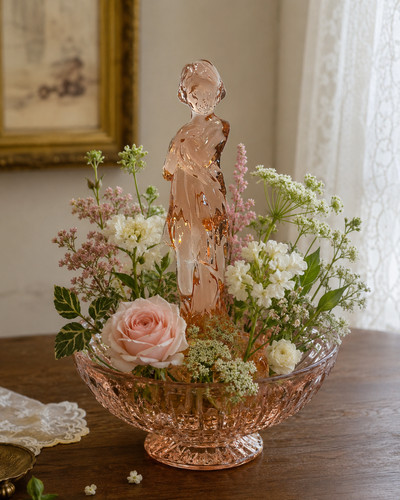 Vintage cambridge glass draped - glass,