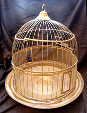 Hendryx vtg brass bird - vtg, cage