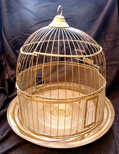 Hendryx vtg brass bird - hendryx, cage