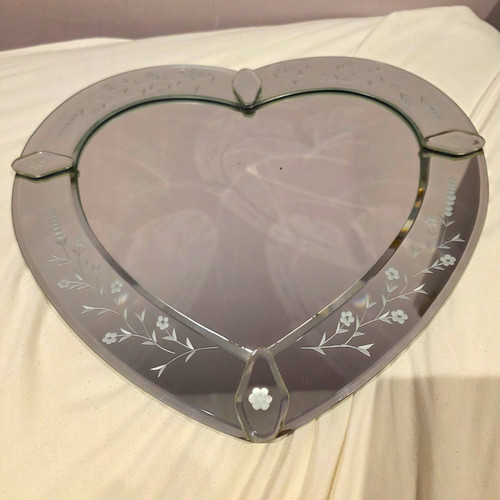 Heart shaped wall mirror - wall,
