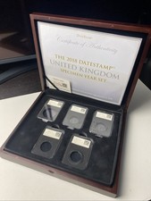 2018 Date stamp Wooden Coin Box With Capsules And COA’s EMPTY