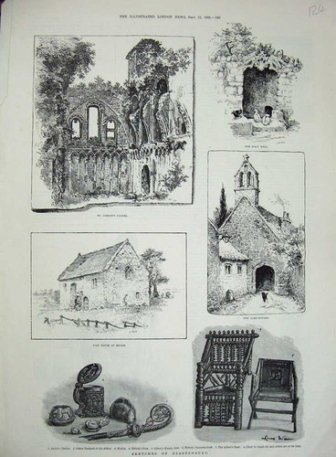 Original old antique print - old,