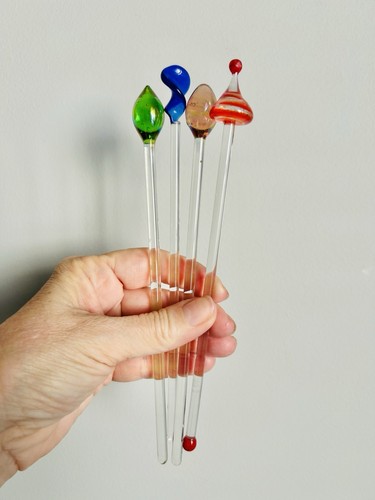 Hand blown glass - blown, swizzle