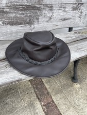 Vintage Australian Jacaru Traditional Oil Leather Hat - Small