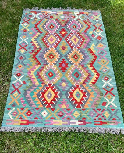 Kilim rug hand made afghan - -,