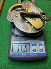 Large British Antique Brass and Steel Improved Handmade Padlock & Key Working