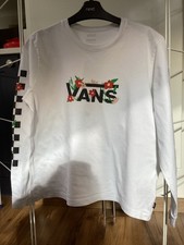 MEN'S VANS WHITE L/S COTTON T/SHIRT - SIZE LARGE