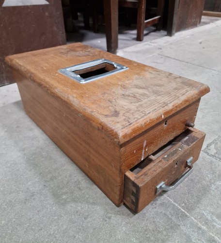 Antique wooden cash till - wooden,