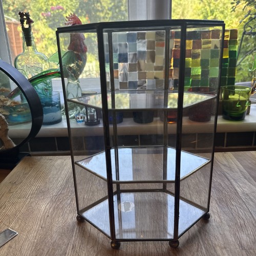 Vintage brass mirrored glass - brass,