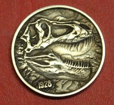HOBO Buffalo Nickel T-Rex Skull Real US Nickel