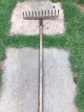 Vintage Garden Rake 13 Inch Curved Tines