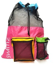 Swimz Elite Club Mesh Backpack - Multi Brights, Large Swimming mesh Bag, Swim Eq