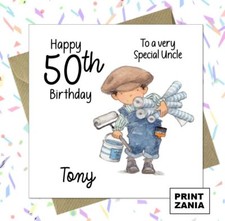 Personalised Painter Decorator Birthday Card Son Grandson Uncle Grandad Dad ZPE