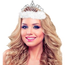 Tiara with White Marabou
