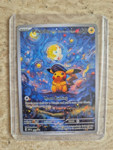 Pikachu starry night moon - pikachu,