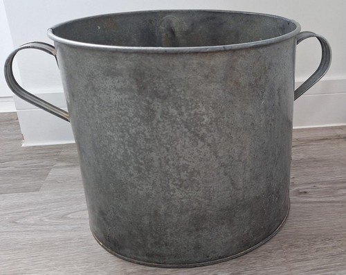 Vintage metal log bucket