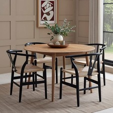 Dusk Heidi Solid Oak 4-6 Seater Round Dining Table Natural RRP £389