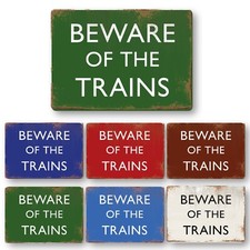 METAL SIGN Railway sign beware