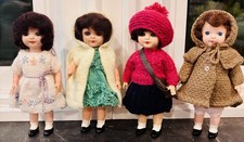 4 x Beautiful brown haired Miss Rosebud dolls vintage 1960's