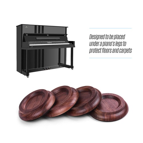 Piano caster cups walnut - piano,