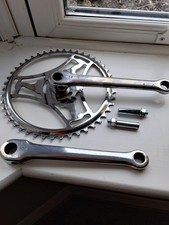 Vintage Raleigh  Crankset. 46T with 165 cm cranks.  Includes 2 new cotter pins